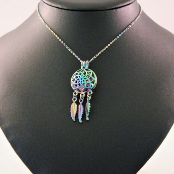 Alloy Multi-Colored Dream Catcher Pendant Necklace - Picture 3 of 6